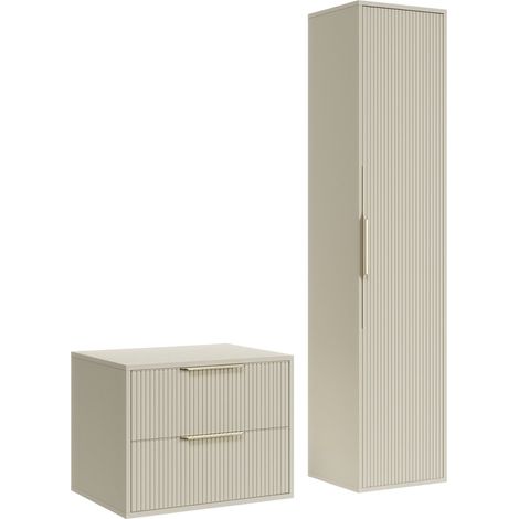 Mobile lavabo Rimini 60 cm - Cashmere - Mobile bagno con colonna