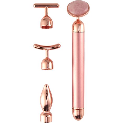 Rouleau Massage Visage - Rouleau Facial 24 K - Kit 4 Têtes Interchangeables pour Yeux Bras Nez - Pour Soins Quotidiens du Visage - 1 Pièce (1/5)