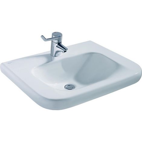 Lavabo CONTOUR 21 accessible en fauteuil roulant, 650 x 555 x 175 mm sans trop-plein blanc IDEAL STANDARD