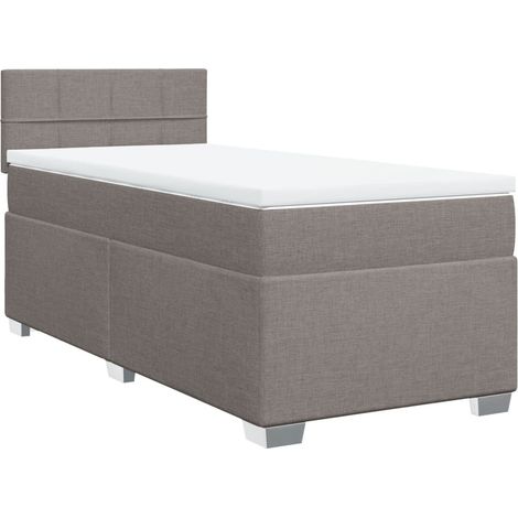 Maison Exclusive - Cama box spring con colchón tela gris taupe 90 (1/5)