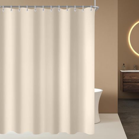 Duschvorhang 200x160 cm Beige Textil Antischimmel Wasserabweisend waschbar (1/5)