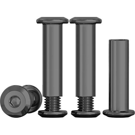 Vis de raccordement M5 Noir Écrou à douille en acier inoxydable A2 V2A M5 x 30 mm Vis à douille (10 vis de meubles, 10 écrous à manchon) pour meubles, armoires, planches en bois (1/5)