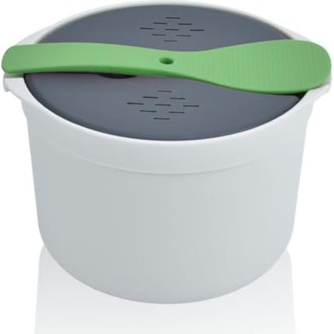 Cuiseur à Riz Micro Ondes, 2L Microwave Rice Cooker PP Autocuiseur Vert (1/5)