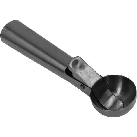 Cuillère à glace en acier inoxydable antiadhésif, compatible lave-vaisselle, avec gâchette pour fruits et poivre noir (1/5)
