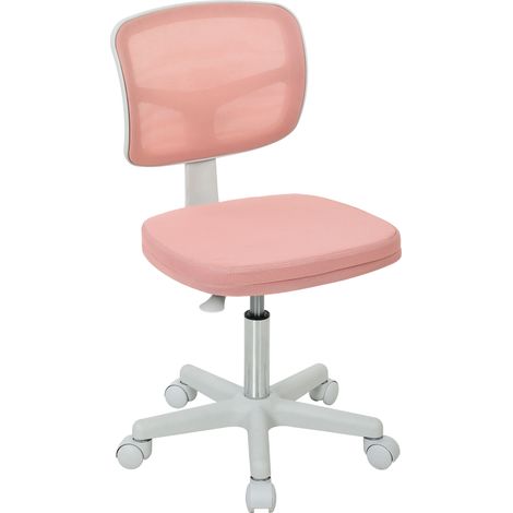 Chaise de bureau - Vinsetto - ergonomique sans accoudoirs - hauteur réglable - maille - 48 x 48 x 89,5 cm - rose (1/5)