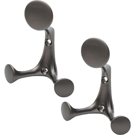 Lot de 2 crochets muraux en acier inoxydable pour salle de bain, porte, manteau, serviette. (1/5)