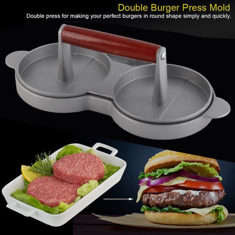 Moule à hamburger double antiadhésif en alliage d'aluminium pour viande hachée et bœuf, outils de cuisine (1/5)