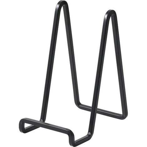Plate Holder Easel Display Stand - 6 inch Metal Plate Holders - Iron Tabletop Easels for Display Pictures - PFrames - Book - Decorative Plates - Plaque - Black - 4 Pack (1/5)
