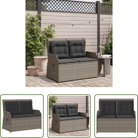 Banc de jardin moderne -  Banc de jardin Gris polyrotin (1/5)