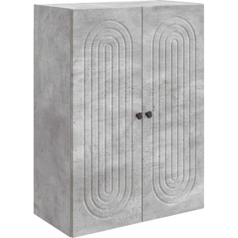 vidaXL Mobiletto a muro Grigio Cemento 66 x 34,5 x 90 cm (1/5)