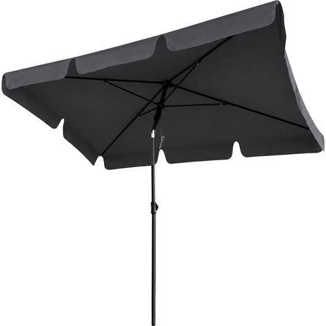 Strandsonnenschirm FLOKS mit UV-Schutz dunkelgrau Gewicht 2,8 kg L200xB123xH235 cm (1/5)