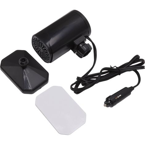 Ventilateur de voiture 2-en-1 chauffant et rafraîchissant, noir 24V, dégivreur et désembueur de pare-brise portatif.