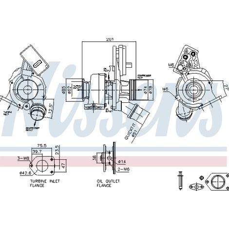 Turbocompresseur, suralimentation Nissens 93519 MINI 11657812318 11658506724