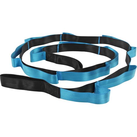 Sangle Élastique Yoga Nylon pour Pilates, Équipement Fitness à Domicile, Améliore la Flexibilité - Bleu