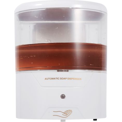 Automatischer 600-ml-Seifenspender mit Sensor, weiß, aus ABS, zur Wandmontage (1/5)