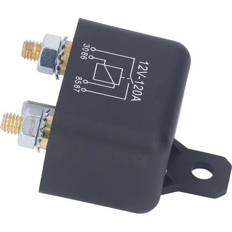 12V 120A 4-poliges Anlasserrelais, normalerweise offener Kontakt, 2,4W Messingspule, Hochleistungsschalter für Autos, zuverlässiges Schalten. (1/5)