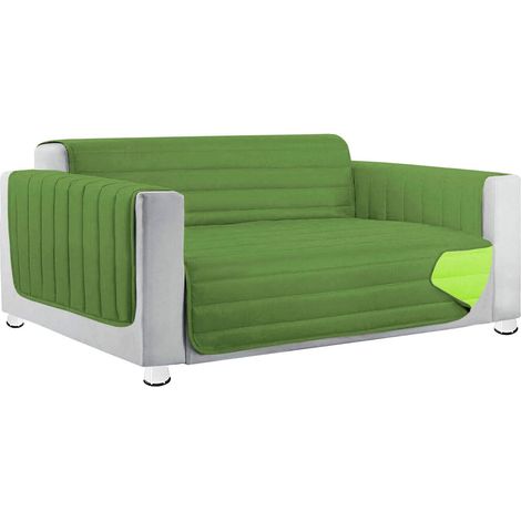 Copridivano Imbottito Double Face Trapuntato Salva Proteggi Divano Morbido Elegante Verde - 2 Posti