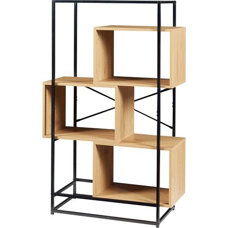 Scaffale dal design senza tempo per soggiorno/camera da letto mobile contenitore indipendente 126 x 80 x 33 cm acciaio marrone 030011146