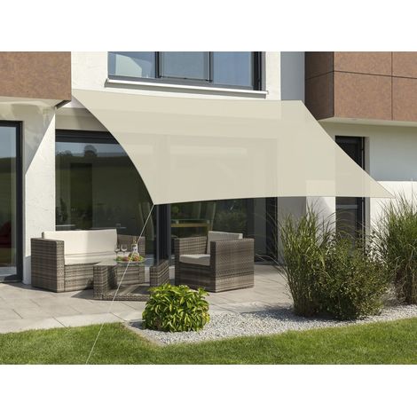 Voile d'ombrage Teneriffa Naturel 500 x 360 cm rectangulaire 235-02 en polyéthylène densité 2,5 kg (1/2)