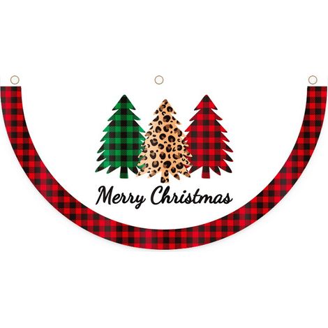 Other Weihnachtsdekoration, Weihnachts-Fächerflagge, Festbedarf, Fächerbanner, Partyzubehör für Garten im Freien, Terrasse, Wand, Tür, 85 x 45 cm