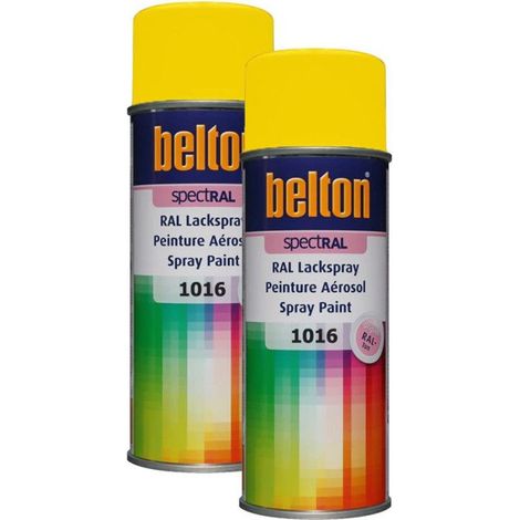 2 bombes de peinture Belton Spectral RAL1016 Jaune soufre 400ml