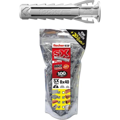 Fischer Sac de 120 unités Nylon SX Plus Tacos 8 x 40 568726