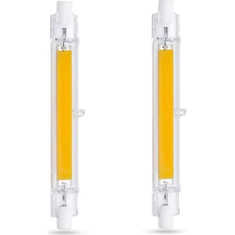 Ampoule LED R7S 118mm 10W Blanc Froid 6000K, 1000LM, Équivalent Lampe Halogène R7S J118 80W 100W, Dimmable, Ampoule R7S 118mm Slim COB LED pour Applique Murale/Lampadaire, lot de 2 (1/5)
