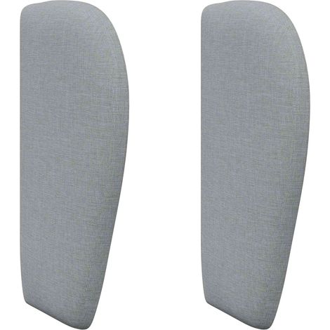 Kopfteil Ohr Hellgrau 40 x 23 x 6 cm Stoff vidaXL