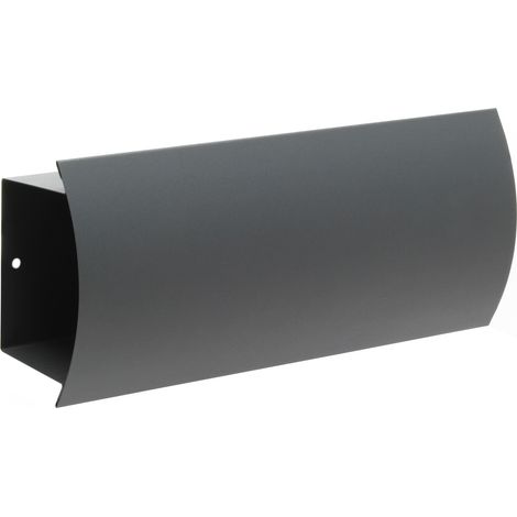Wiltec Zeitungsfach V2 Anthrazit 320 x 80 x 140 mm, Zeitungsrolle zur Wandmontage, Zeitungsbox aus pulverbeschichtetem Stahl