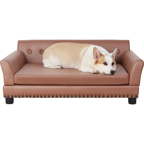BingoPaw Pet Sofa Chair Bed PU Leather Indoor Dog Cat Puppy Cushion Couch Lounger, Large 102 x 72 x 40cm (1/5)