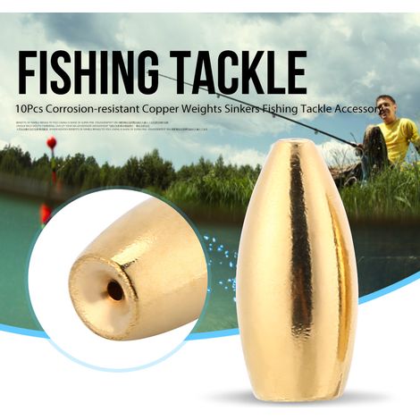 Lot de 10 plombs de pêche en cuivre résistant à la corrosion (5 g) (1/5)
