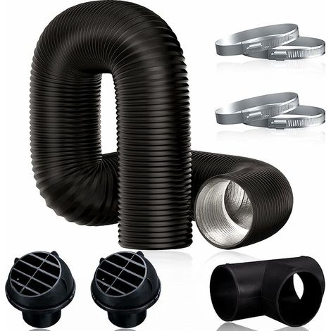 Green Mobility-Tuyau de chauffage de voiture -75 mm, accessoires de kit de tube en T (noir) (1/5)