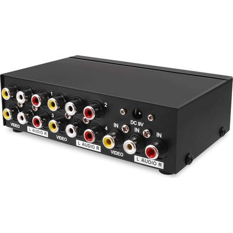 1 entrée 4 Sortie 3 amplificateur répartiteur Audio vidéo RCA AV pour décodeur câble DVD DVR TV analogique 1x4 Ports commutateur Audio AV-vidéo (1 in 4 Out) (1/5)