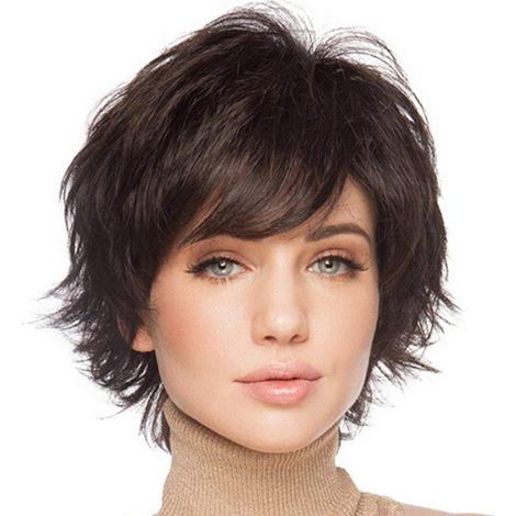 Perruques en cheveux humains courts pour femmes, perruques naturelles pour femmes blanches (1/4)
