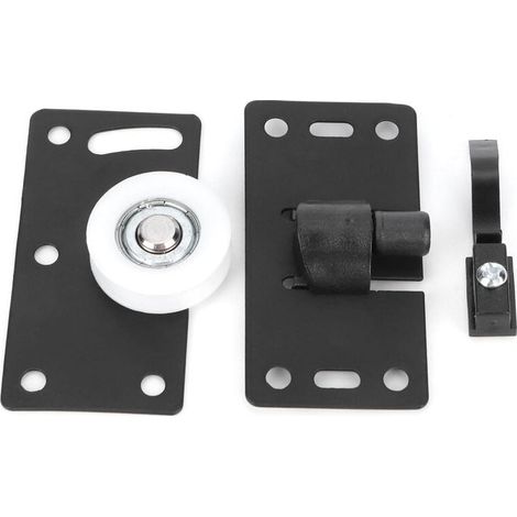 Jeu de roues de porte coulissante, quincaillerie de poulie de porte en acier laminée à froid pour armoire, placard, garde-robe (1/4)