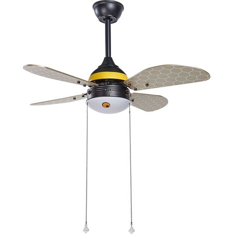 Ventilatore da soffitto per cameretta a forma di ape con lame grigie Dolores