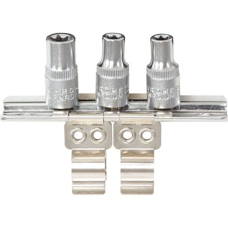 KS Tools 911.1180-3 1/4 Clipleiste mit Halterung für 3 Nüsse (1/2)