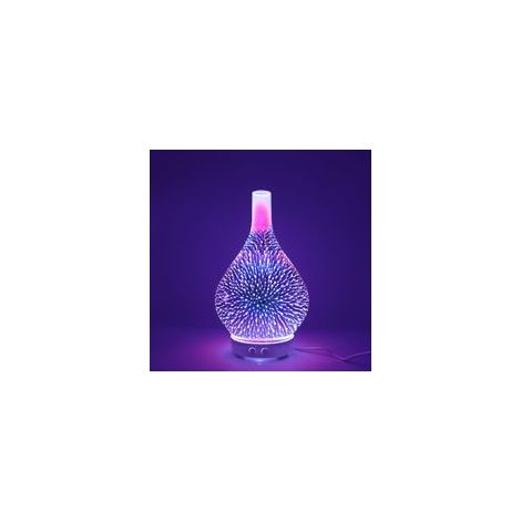 Difusor de esencias esenciales 120 ML – Humidificador de aire ultrasónico – Arrêt automatique – Lumières LED 7 colores – Para oficina y spa - 3D-Glass