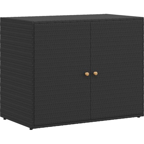 Armoire de rangement de jardin Noir 100x55,5x80 cm Résine tressée