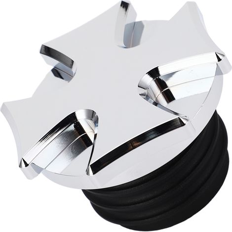 Bouchon de réservoir moto CNC aluminium, bouchon d'essence fileté décoratif avec ventilation, pièce de remplacement pour Touring, argenté (1/5)