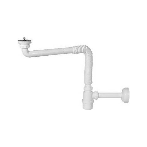 SIFONE IN PP CREA SPAZIO A BOTTIGLIA PER LAVABO SENZA PILETTA Misura: 1"1/4 - Uscita D. 32 mm