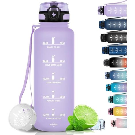 Bleib mit dieser BPA-freien Sportwasserflasche mit 1,5 Litern hydratisiert Wasserflasche, Sporttrinkflasche, Trinkflasche (1/5)