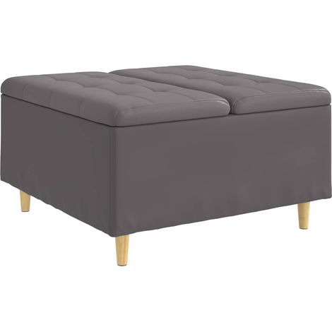 Pouf contenitore Grigio 80 x 80 x 45 cm Pelle sintetica vidaXL
