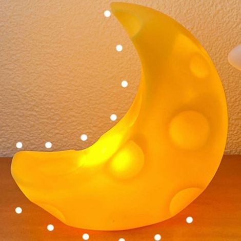 Veilleuse lune créative, élégante et mignonne, idéale pour les chambres d'étudiants, lampe de chevet, lampe de table décorative, lumière d'ambiance. (1/5)