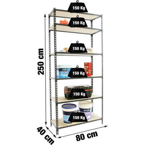 Simonrack Leichte Anthrazitregal mit 6 Ablagen