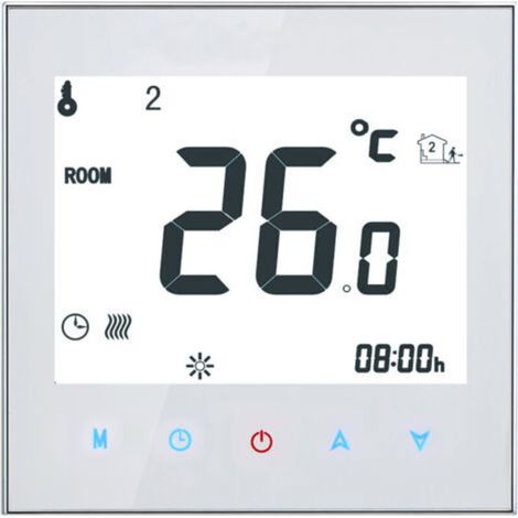 Termostato, 16A 95-240V Termostato de calefacción programable semanal, pantalla táctil LCD, controlador de temperatura ambiente (1/5)