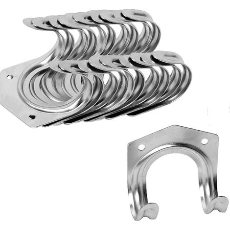 Ganchos de almacenamiento universales de metal galvanizado para herramientas de jardín, paquete de 10