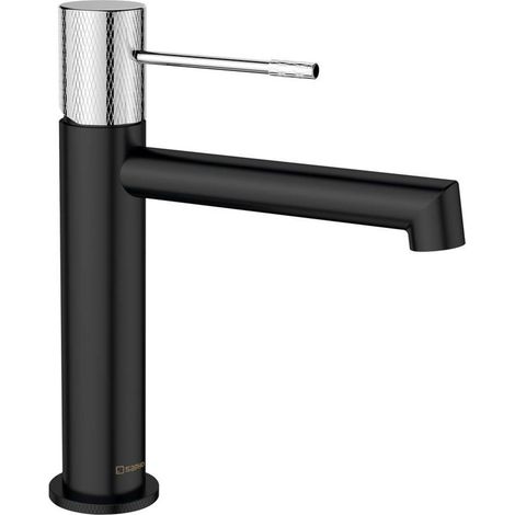Sapho Solaris - Miscelatore per lavabo, nero opaco/cromo WD002BC (1/2)