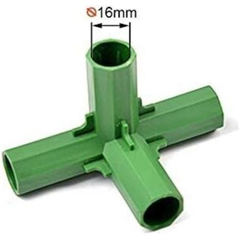 Connecteur pour structure de serre, connecteur pour mobilier de serre, 10 accessoires de connexion pour structure de jardin, support stable de 16 mm pour structure de serre (angle droit à 4 voies) (1/3)