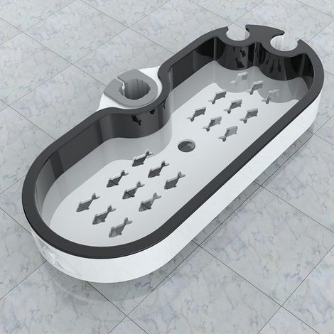 Porte-savon de douche réglable en plastique, organisateur de douche ou de bain, porte-éponge, organisateur d'évier, 22 mm, facile à installer sans perçage (DCZ-1002 avec tubes de diamètre 22)